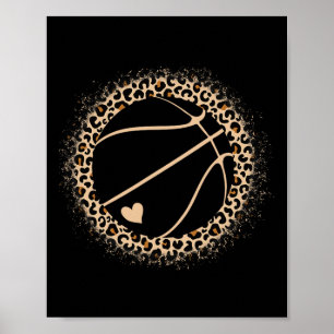 Poster Basketball mignonne Empreinte de léopard filles Ba