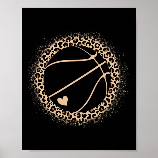 Poster Basketball mignonne Empreinte de léopard filles Ba (Devant)