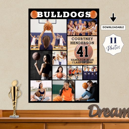 Poster Basketball Senior Night 11 Photo Collage