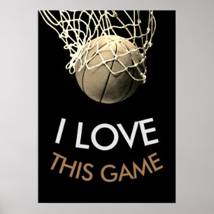 Poster Basketball Tons Sépia Rétro Look