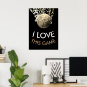 Poster Basketball Tons Sépia Rétro Look (Bureau à domicile)
