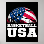 Poster Basketball USA Support the Team Tshirt USA Flag Dr (Devant)