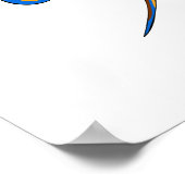 Poster Bass Clef Style Décontracté orange et bleu (Coin)