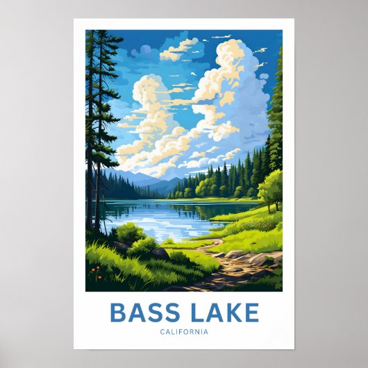 Poster Bass Lake California Travel Print (Devant)