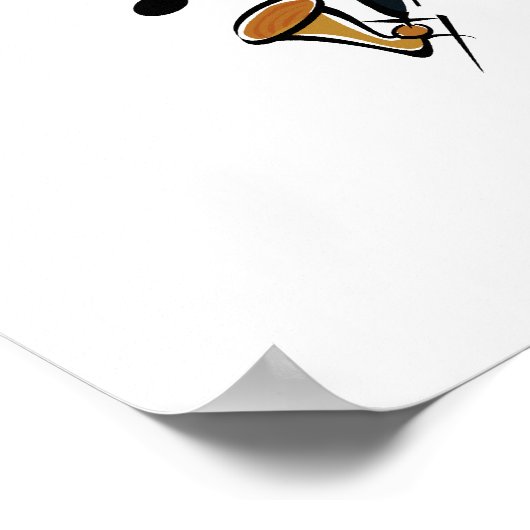 Poster Basse Clarinet avec notes musicales (Coin)