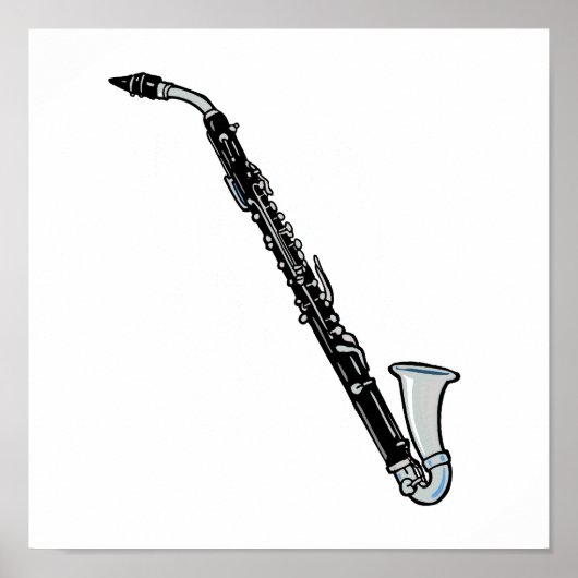 Poster Basse Clarinet Graphisme, juste le Clarinet (Devant)