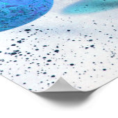 Poster basse guitare bleu vert vert invert planètes peint (Coin)