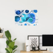 Poster basse guitare bleu vert vert invert planètes peint (Bureau à domicile)