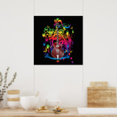 Poster Basse guitare couleur splash (Cuisine)