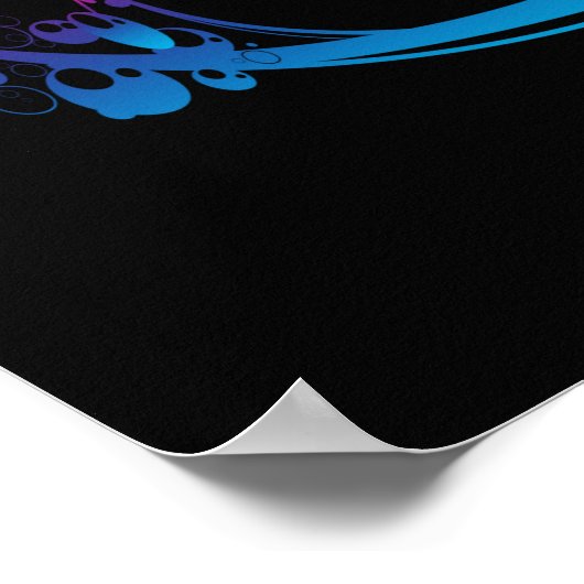 Poster Basse guitare couleur splash (Coin)