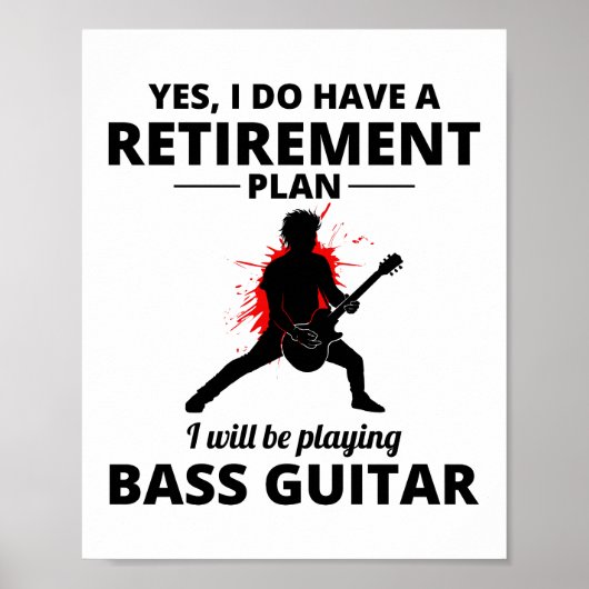 Poster Basse Guitare Lecteur Musique Musicien Bhelp Funny (Devant)