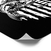 Poster Basse Pêche Big Bass Drapeau Américain Avec Pêche (Coin)