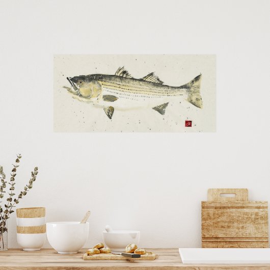 Poster Basse rayée / Papier moucheté (Cuisine)