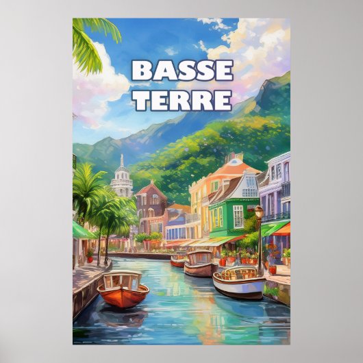 Poster Basse-Terre, setting of waves (Devant)