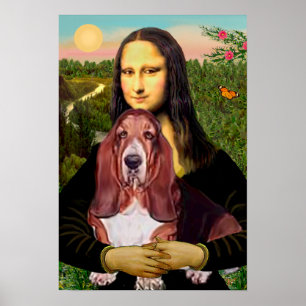 Poster Basset 1 - Mona Lisa
