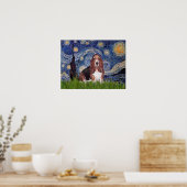 Poster Basset 1 - Nuit étoilée (Cuisine)