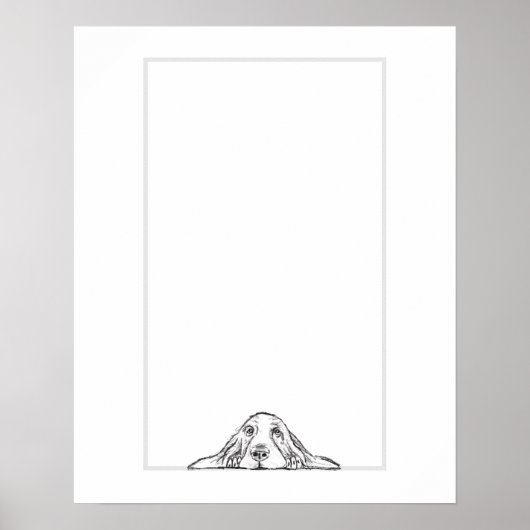 Poster basset blanc (Devant)