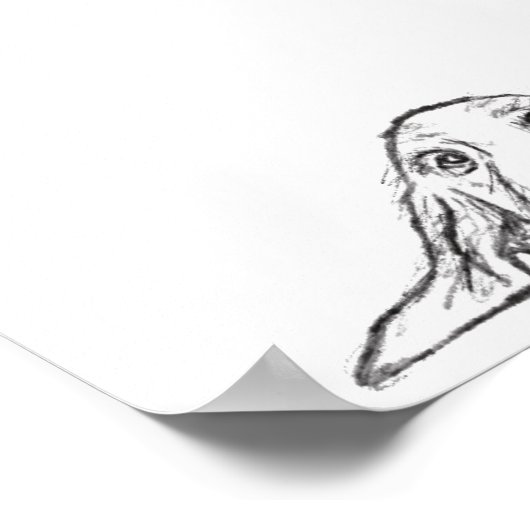 Poster basset blanc (Coin)