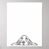 Poster basset blanc (Devant)