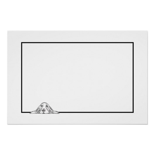 Poster basset blanc (Devant)