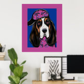 Poster Basset Hound (Bureau à domicile)