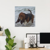 Poster Basset Hound À La Mer (Bureau à domicile)