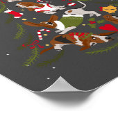 Poster Basset Hound Arbre de Noël Amoureux des chiens (Coin)
