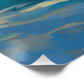 Poster Basset Hound Beach Surf Peinture (Coin)