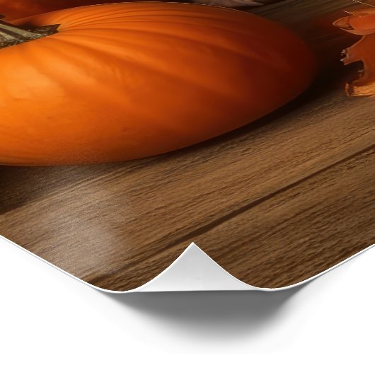 Poster Basset Hound Chiot Automne Citrouille de plaisir (Coin)