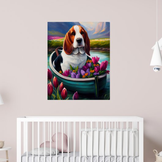 Poster Basset Hound Dog sur une pagaie : une aventure Pit (Pépinière 2)