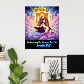 Poster Basset Hound Embracing His Purpose For Me (Bureau à domicile)