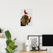 Poster Basset Hound et Birds (Bureau à domicile)