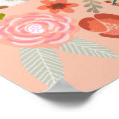 Poster Basset Hound Florals - Chien Art (Coin)