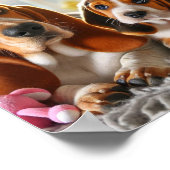 Poster Basset Hound maman et son chiot (Coin)