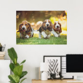 Poster Basset Hound Puppies en cours (Bureau à domicile)