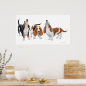 Poster Basset Hound Trio Print (Cuisine)