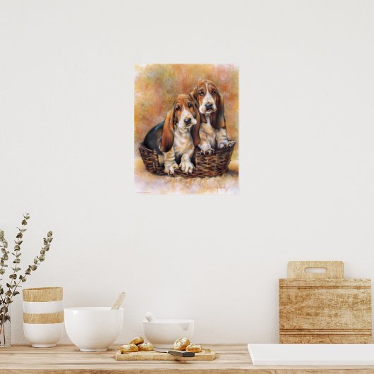 Poster Basset Hounds (Cuisine)