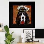 POSTER BASSETHOUND (Bureau à domicile)