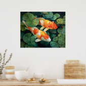 Poster Bassin de carpes koï nénuphars (Cuisine)