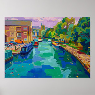 Poster Bassin du Canal de Sowerby Bridge, peinture de sty