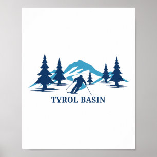 Poster Bassin du Tyrol Wisconsin Station de ski Ski Skieu