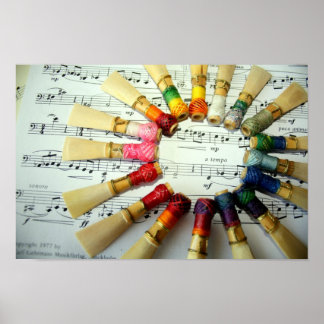Poster Bassoon Reed Rainbow