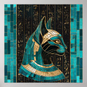 Poster Bastet, déesse chatte égyptienne - Art mosaïque (Devant)
