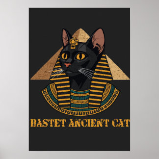 Poster Bastet Déesse Féline Égyptienne Ancienne Art Vinta