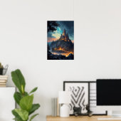 Poster Bastion médiéval dans la configuration du soleil (Bureau à domicile)