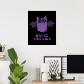 Poster Bat À L'Os Drôle Animal Pun Dark BG (Bureau à domicile)