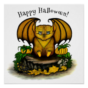 Poster Bat d'Halloween mignonne