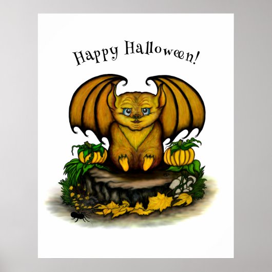Poster Bat d'Halloween mignonne (Devant)