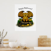 Poster Bat d'Halloween mignonne (Cuisine)