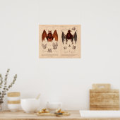 Poster Bat imprimer chauve-souris de fruits et chauve-sou (Cuisine)